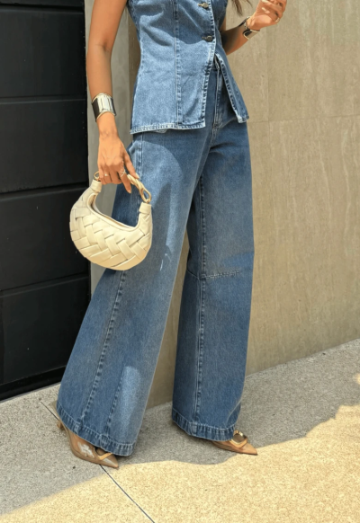 Calça Super Wide Leg Médio