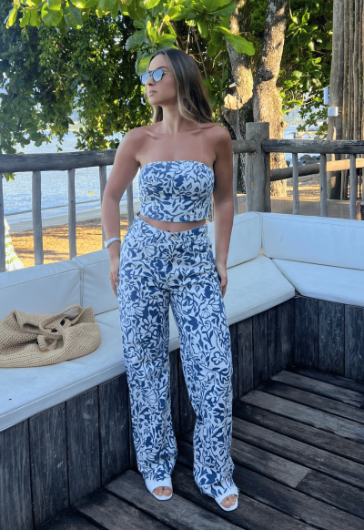 Calça Wide Leg Boho Garden