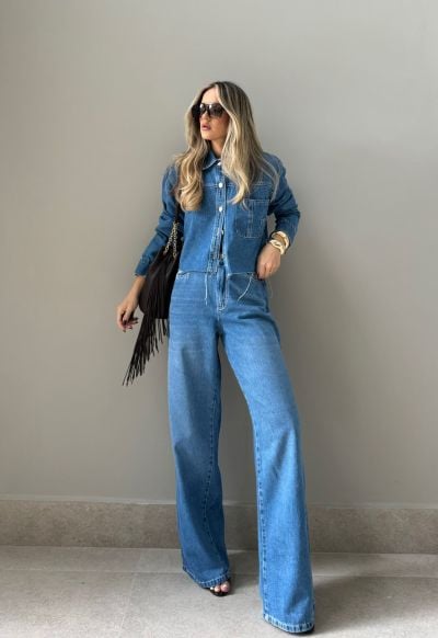 Calça Relaxed Cintura Média Médio