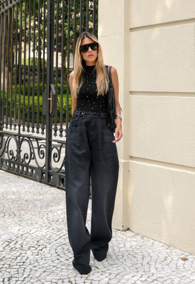 Calça Wide Leg Flexy Black