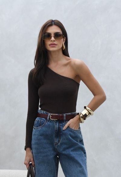 Blusa Malha One Marrom