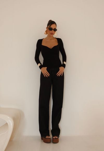 Calça Wide Leg Essentials Black
