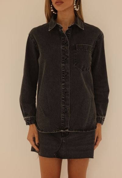 Camisa Ampla Bastille Black Estonado