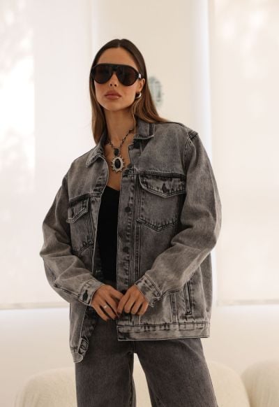 Jaqueta Over Timeless Black Estonado