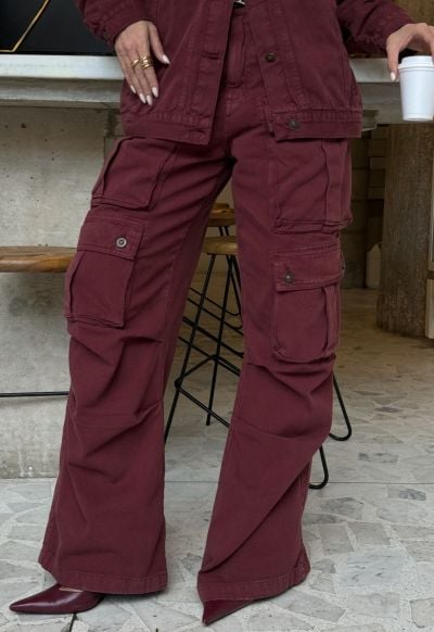 Calça Cargo Utility Bordo
