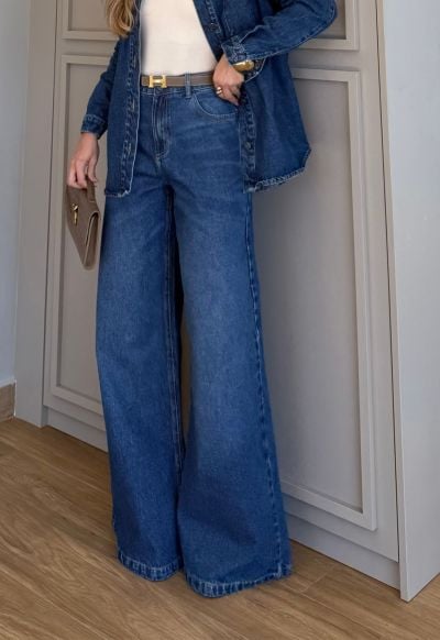 Calça Pantalona Palazzo Médio