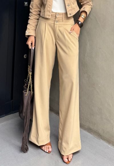 Calça Wide Leg Flow Desertico