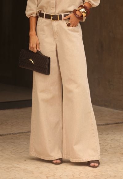 Calça Pantalona Palazzo Alta Ice Cream