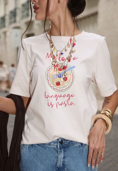 T-shirt Pasta Love Peach