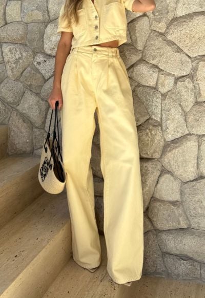 Calça Pantalona Cós Elastico Azzurra Amarela