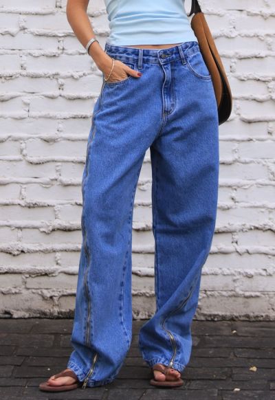 Calça Balloon Zip Médio Destroyer