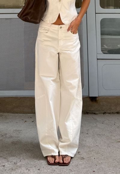 Calça Balloon Fiori Off White