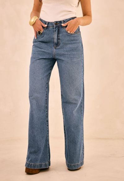 Calça Flare Essence Médio Nebulizado