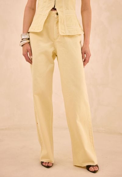 Calça Wide Leg Essentials Vanilla