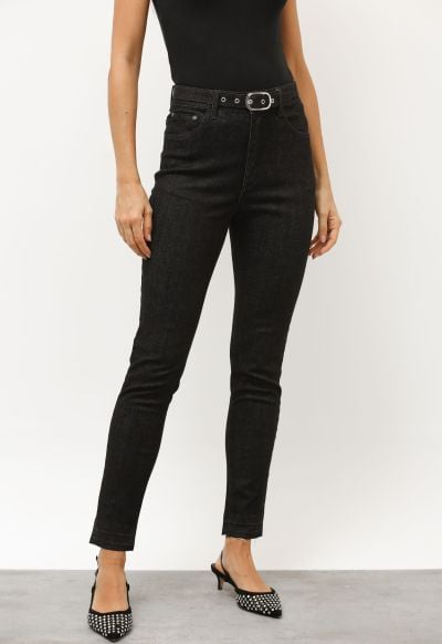 Calça Skinny com Cinto Black
