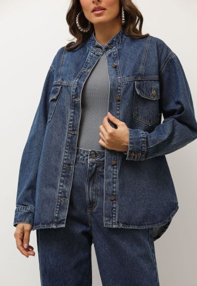 Camisa Ampla Recortes Médio