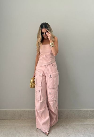 Calça Cargo Utility Rosê