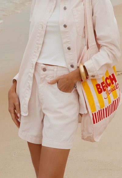 Short Mom Stripes Coast Rosa