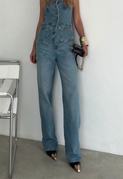 Calça Reta Essentials Dirty Wash