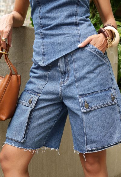 Bermuda Cargo Utility Médio Nebulizado