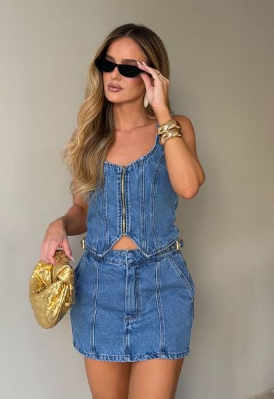 Short Saia Fivela Aurea Médio