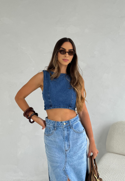 Blusa Cropped Sand Médio