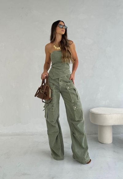 Calça Cargo Utility Verde da Mata