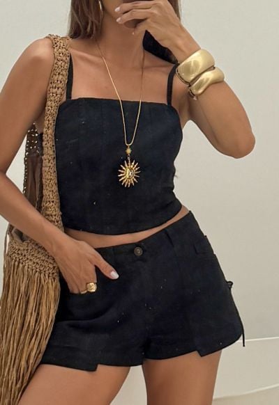 Short Mini Gaia Preto