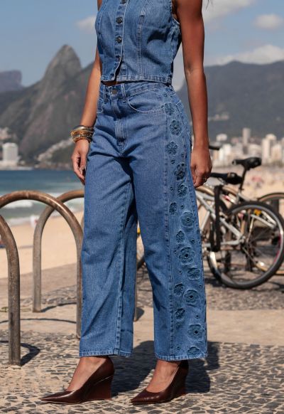 Calça Balloon White Line Médio