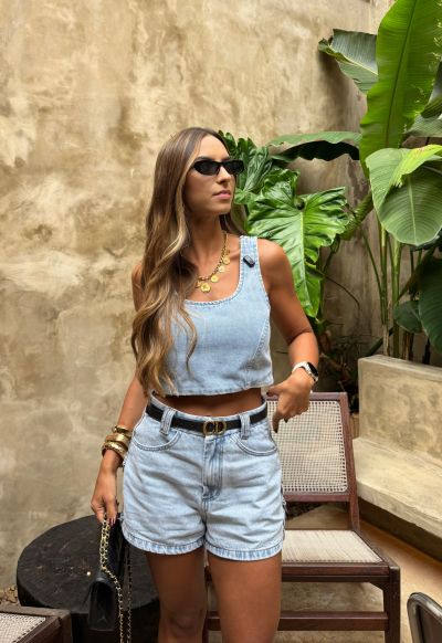 Short Mom Highlight Claro Marmorizado