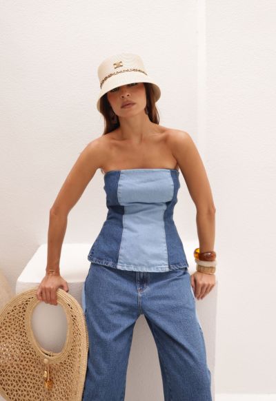 Top Alongado Duo Blue