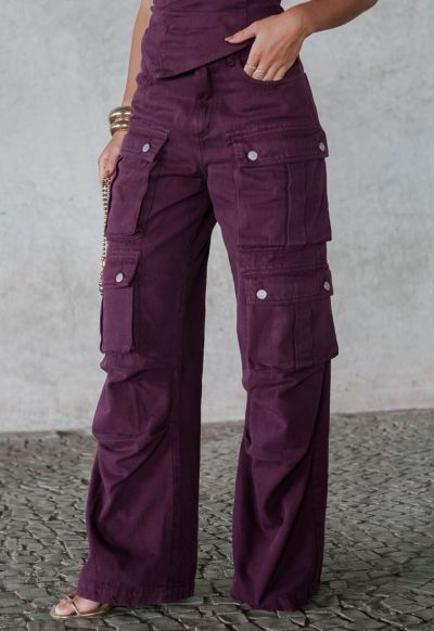 Calça Cargo Utility Uva