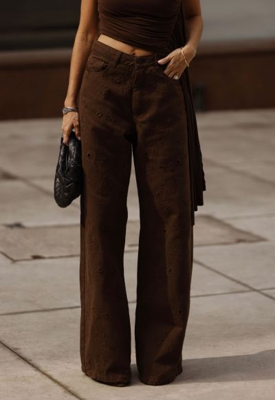 Calça New Baggy Lineart Marrom Coffee