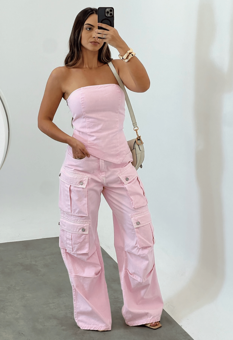 Alcancejeans Alcance Jeans Atacado Look Com Calca Rosa Claro Rosa